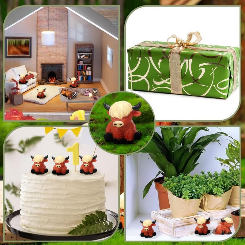 🐂🥚 Easter Mini Highland Cow Figurines