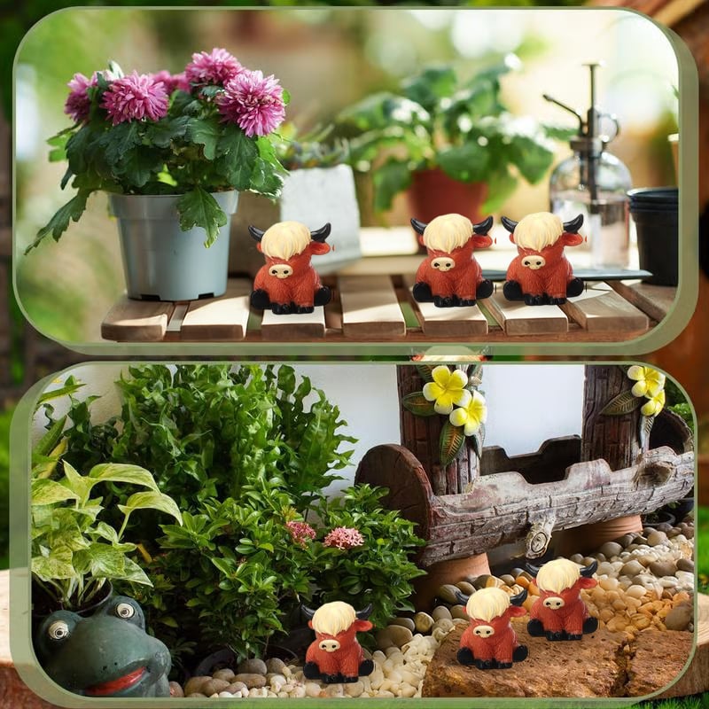 🐂🥚 Easter Mini Highland Cow Figurines
