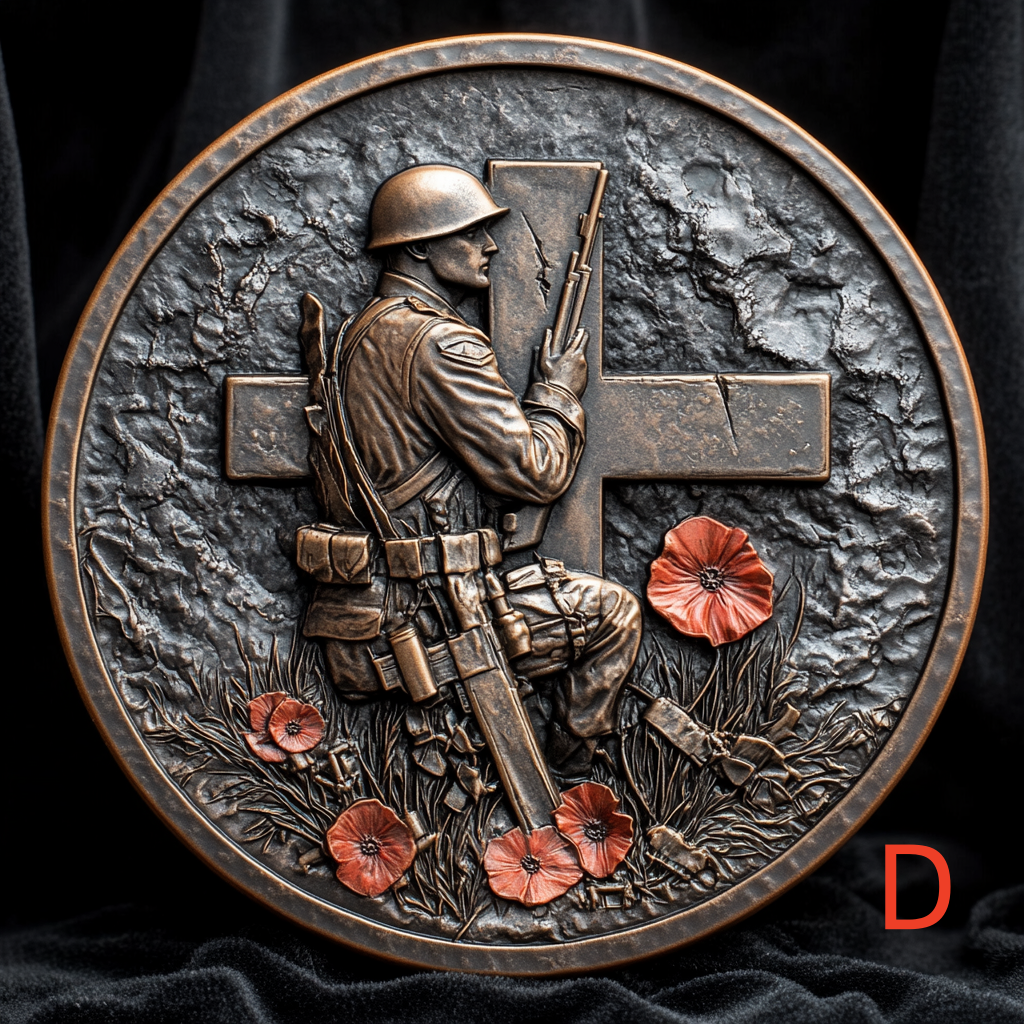 Poppy Cross Military Memorial Coin