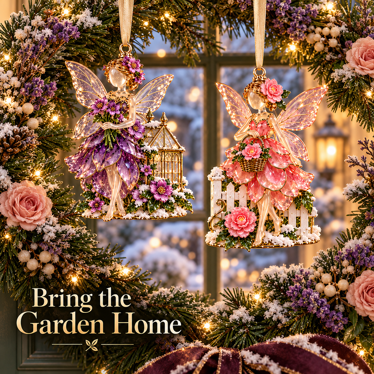 ⏳ Last Day 70% OFF  - Winter Garden Fairies – 6 Enchanting Christmas Ornament Designs