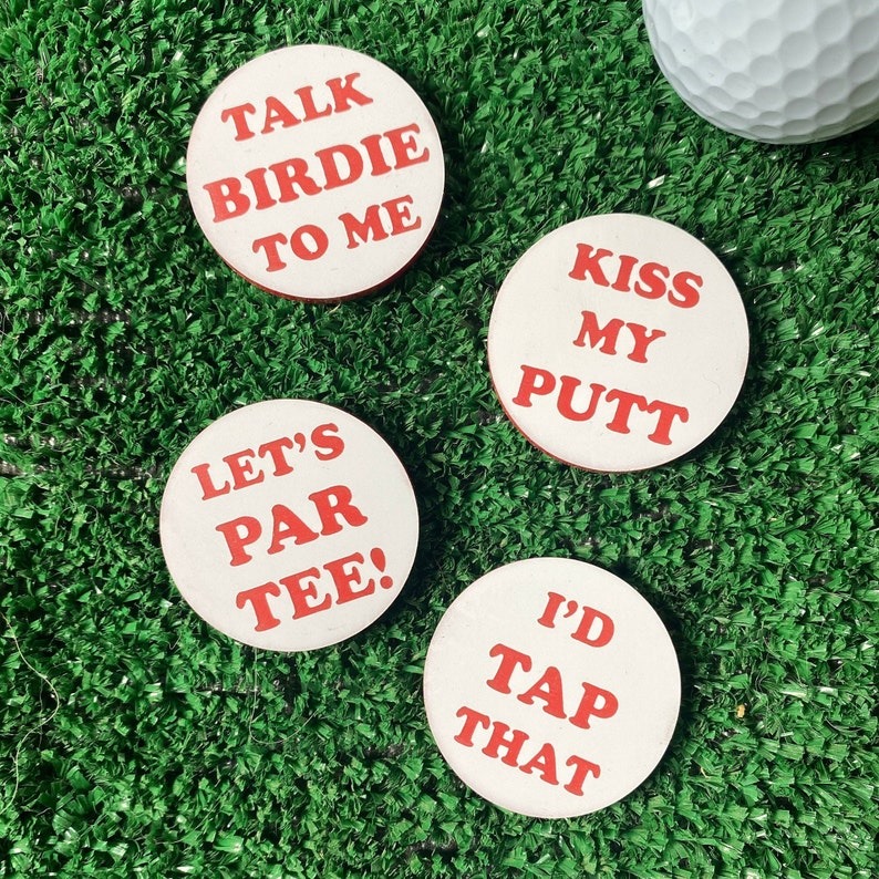 🎁Gift for Golfer💖Swing into Laughter with Our Funny Pun Golf Ball Marker Set of 4!