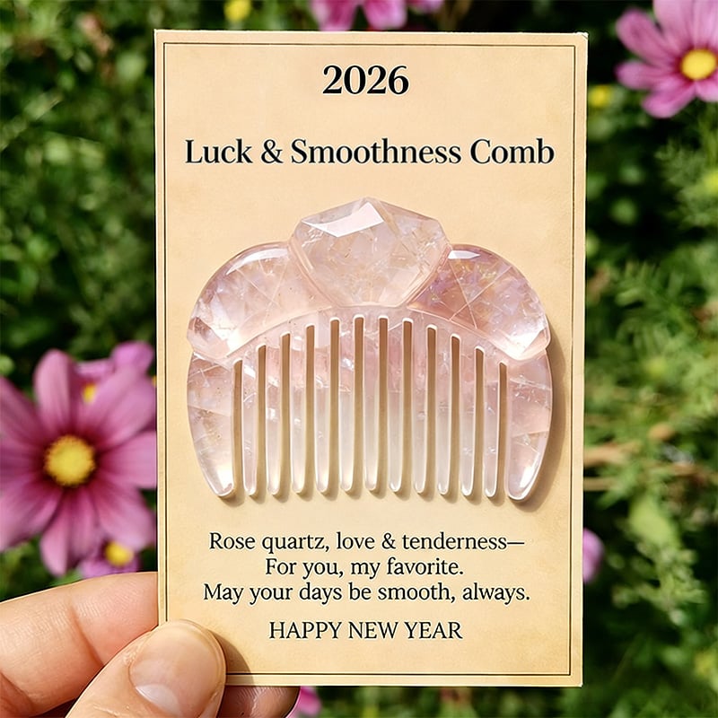 💎🩷Rose Quartz Comb for Luck & Smoothness: Your Daily Talisman of Love and Flow(2026)