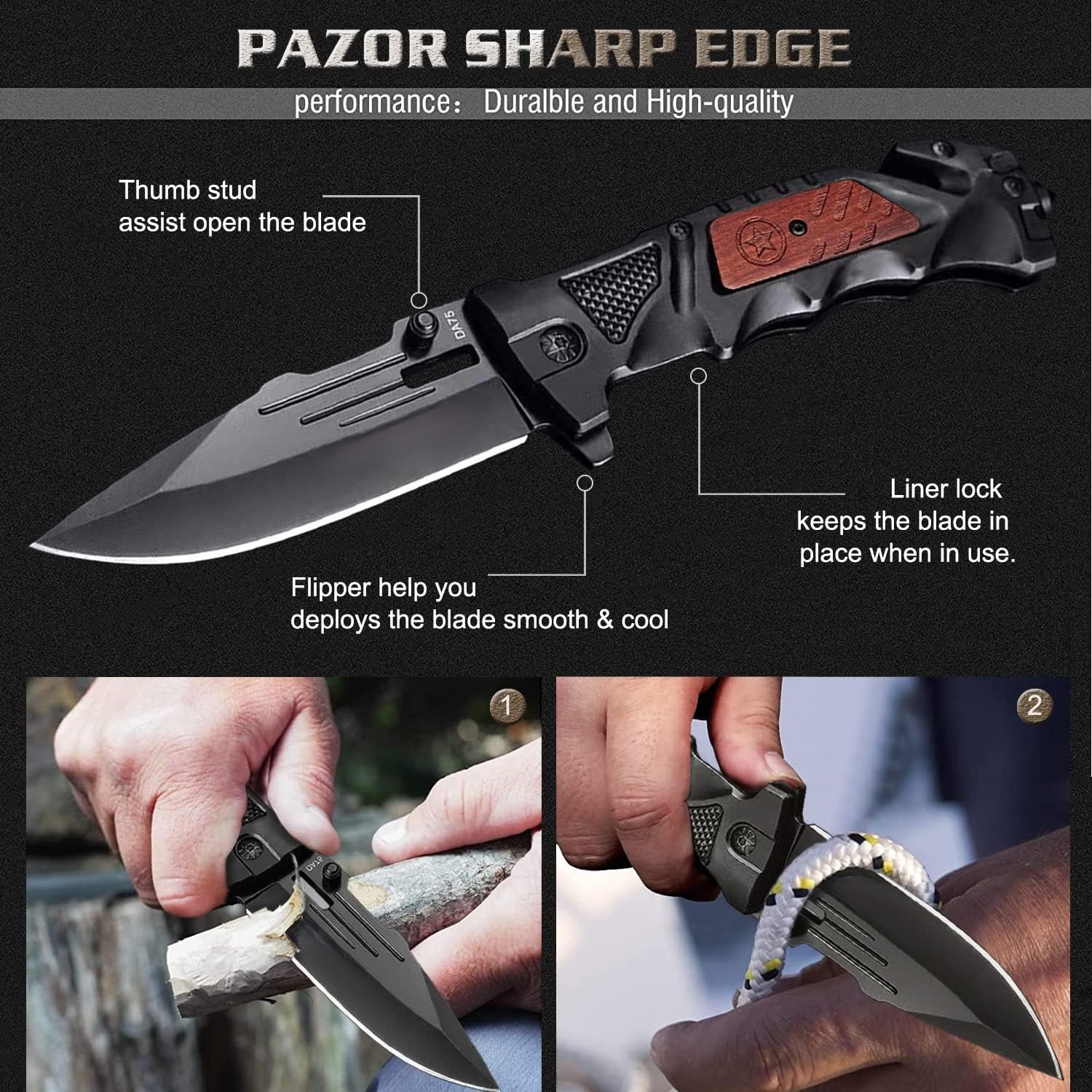 🔥Hot Sale 49% OFF🔪Multifunctional Outdoor Survival Folding Tactical Knife with Lock
