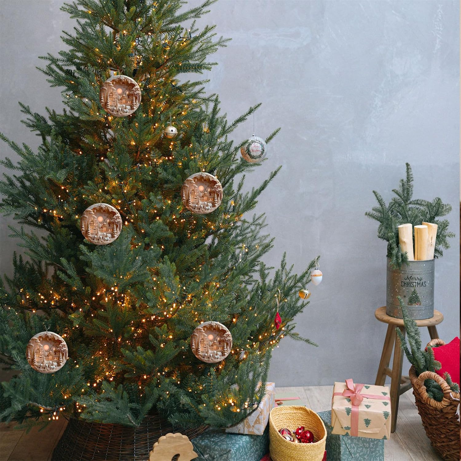 3D Nativity Ornaments - Christ Baby and Mary Design for Christmas Tree