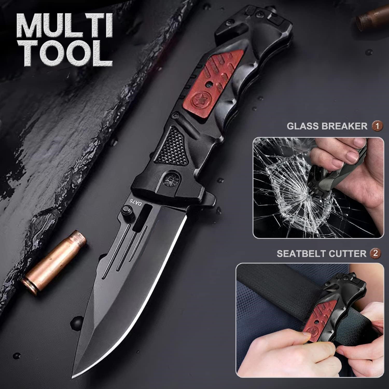 🔥Hot Sale 49% OFF🔪Multifunctional Outdoor Survival Folding Tactical Knife with Lock