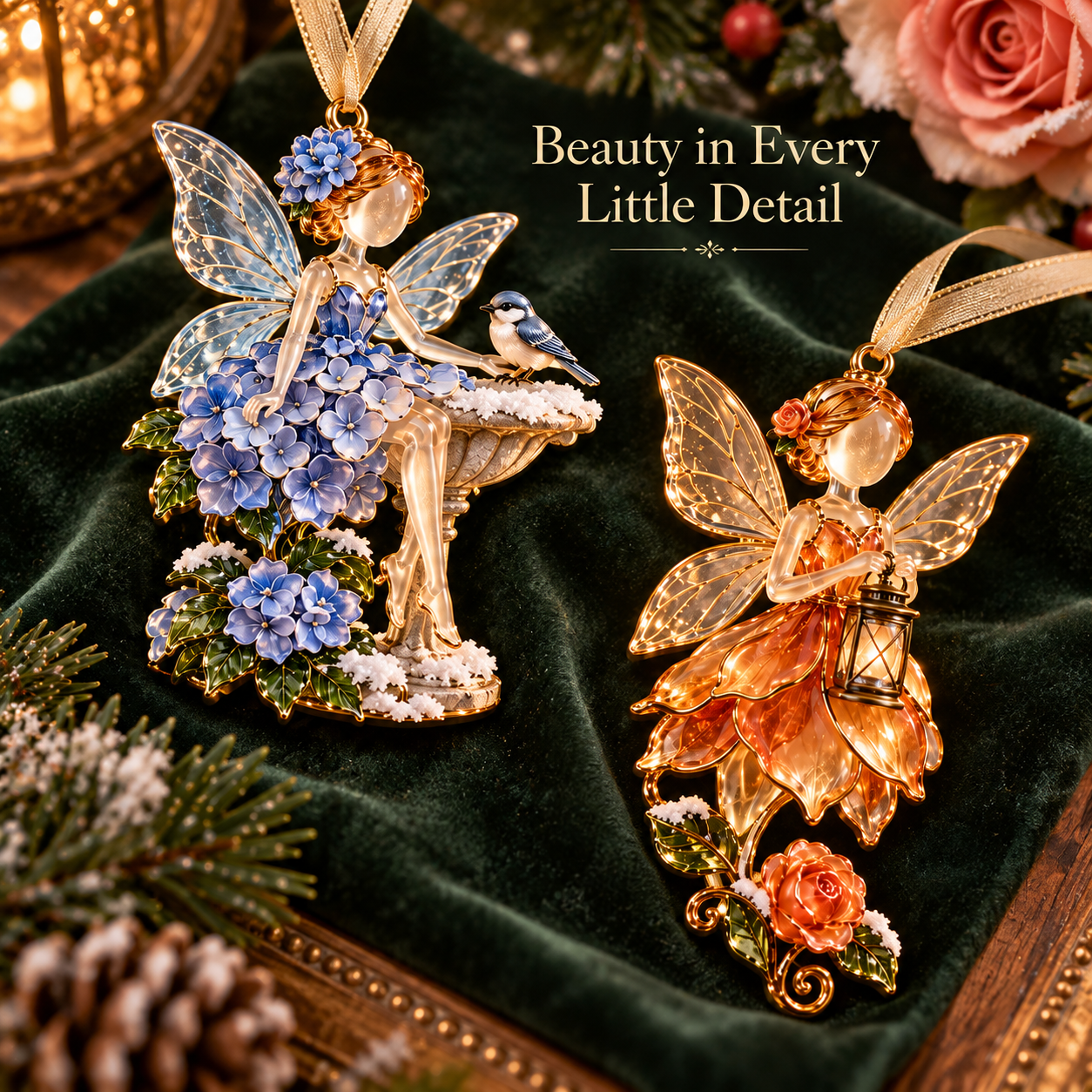 ⏳ Last Day 70% OFF  - Winter Garden Fairies – 6 Enchanting Christmas Ornament Designs