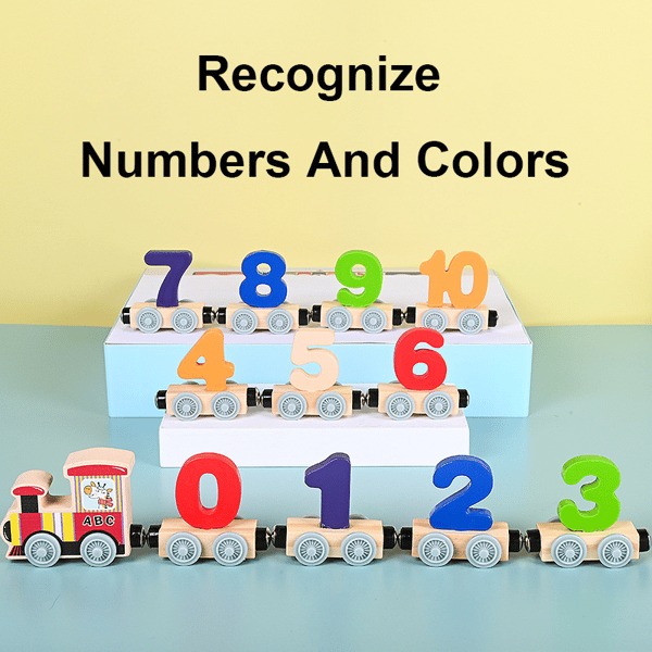 🔥HOT SALE - Numbers And Letters Magnetic Train Puzzle Wooden Toy Car💞