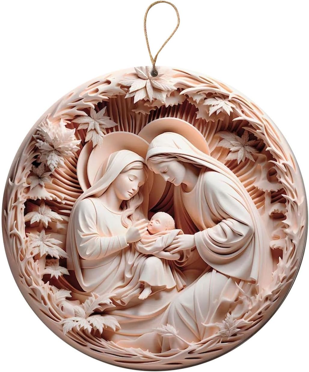 3D Nativity Ornaments - Christ Baby and Mary Design for Christmas Tree