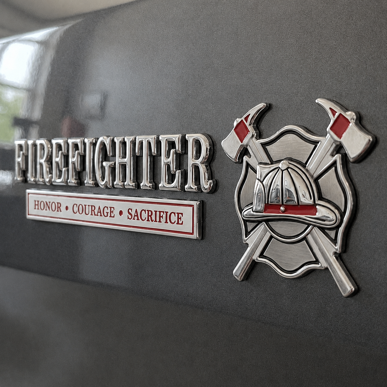 [Copy]🚒 Firefighter Honor Courage Sacrifice Car Emblem Metal Badge