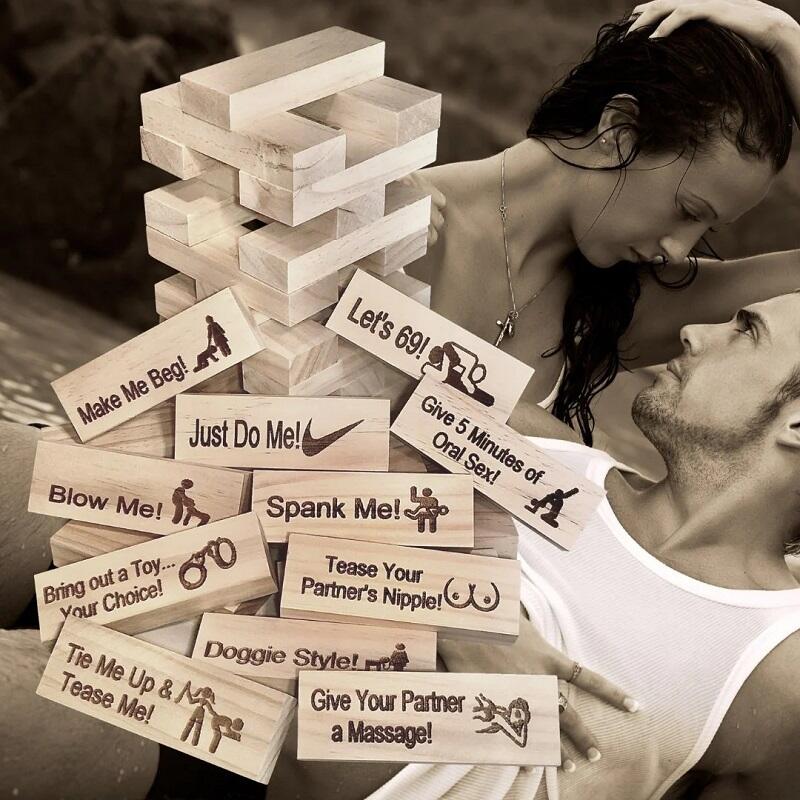 💘Adult Couple Block Tower Game | Romantic Valentine’s Day Stacking Blocks Gift