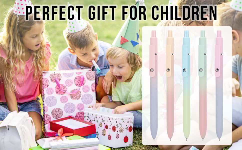 FIOVER 5pcs Pens Black Ink Gel Pens