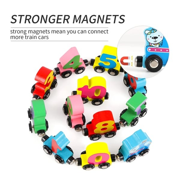 🔥HOT SALE - Numbers And Letters Magnetic Train Puzzle Wooden Toy Car💞