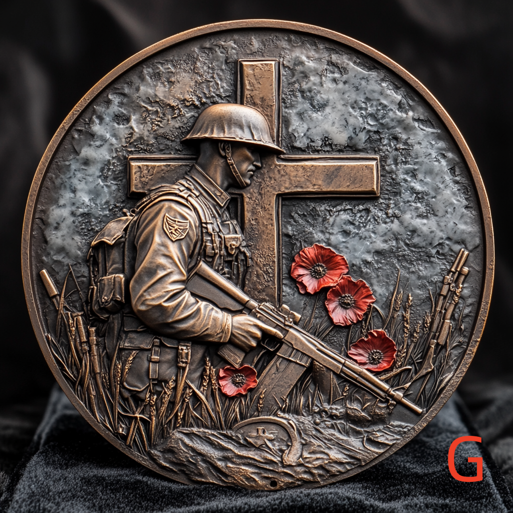Poppy Cross Military Memorial Coin