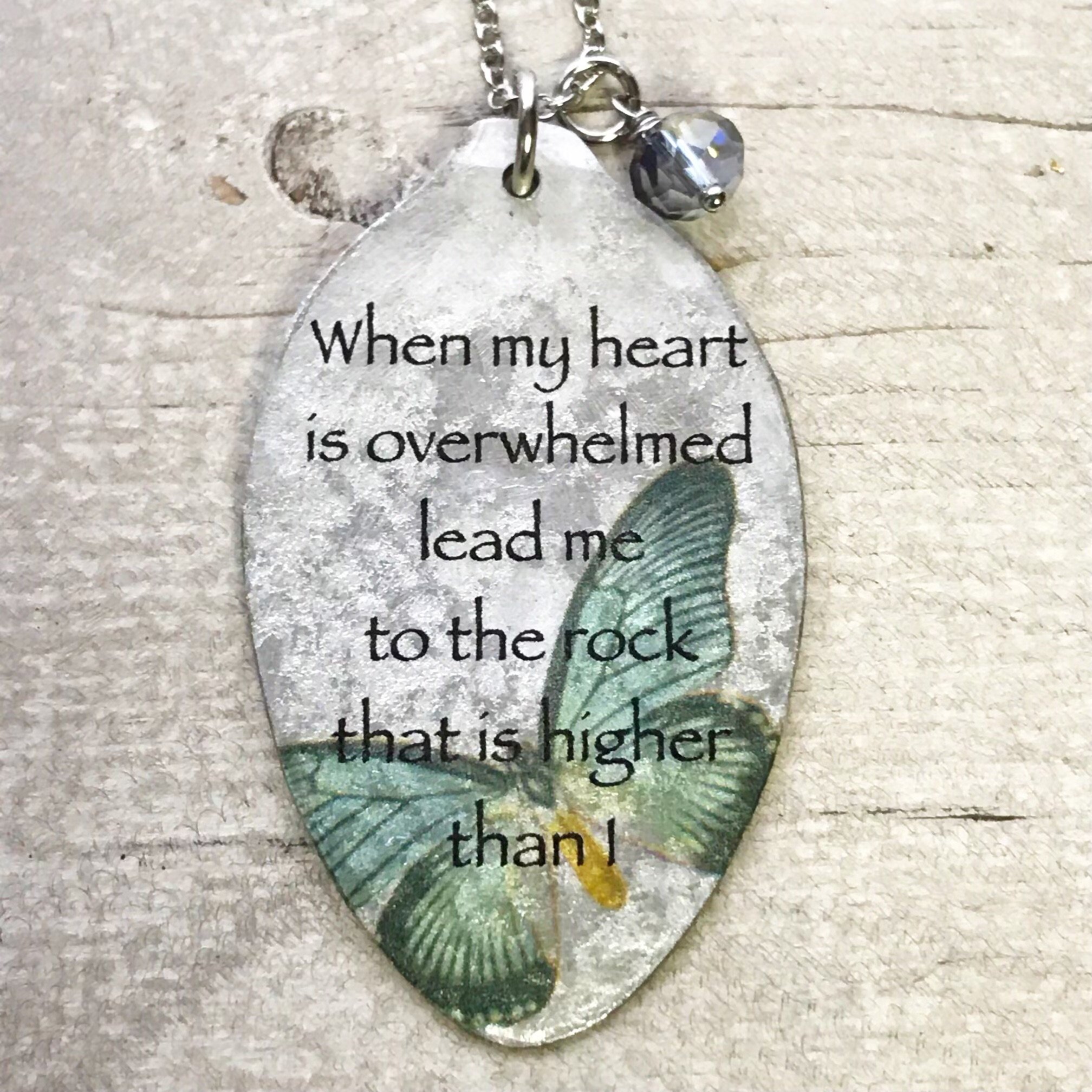 🔥Black Friday Pre - Sale 80% OFF!!🔥 - When My Heart Is Overwhelmed Butterfly Necklace, Bible Verse Pendant