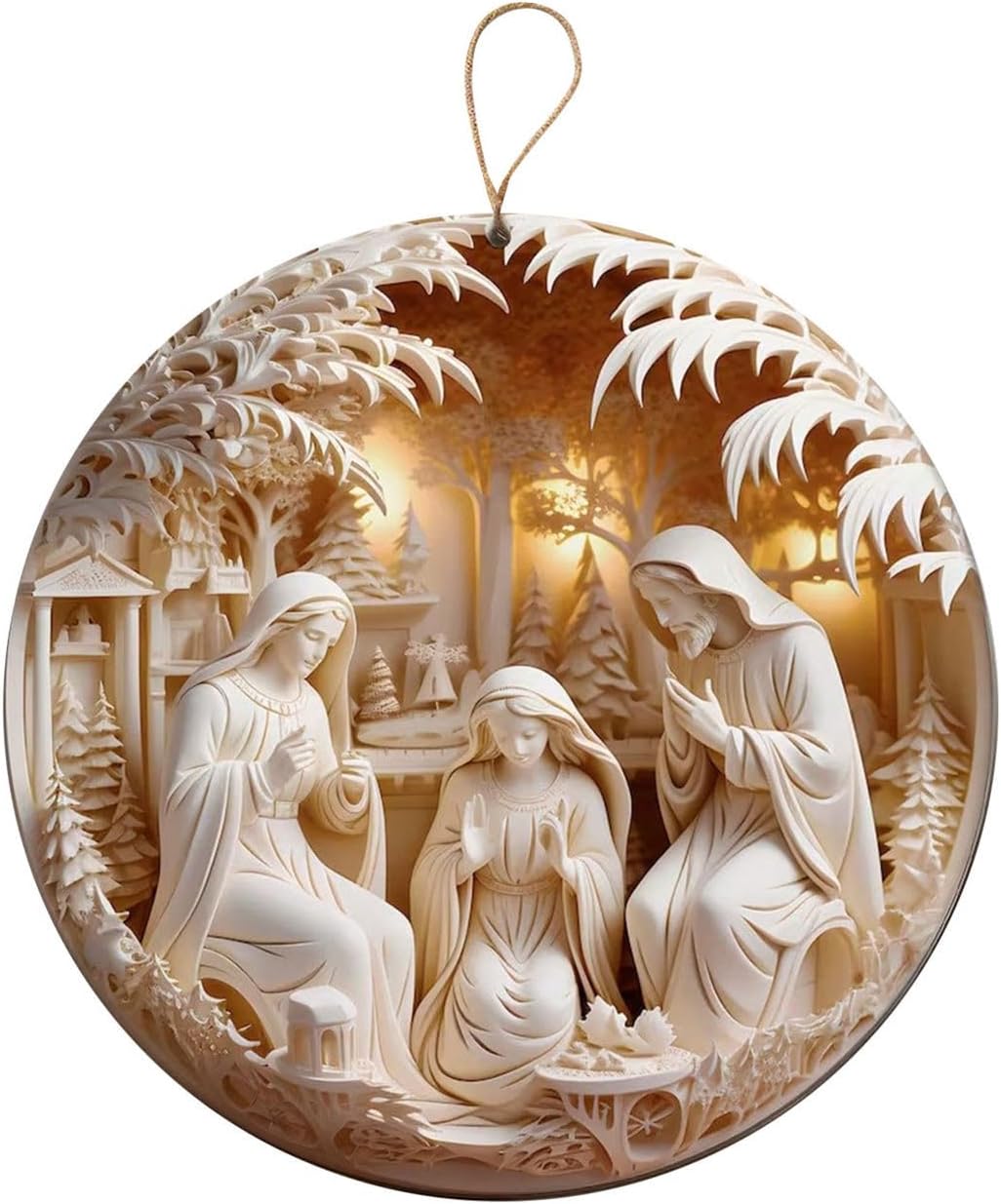 3D Nativity Ornaments - Christ Baby and Mary Design for Christmas Tree
