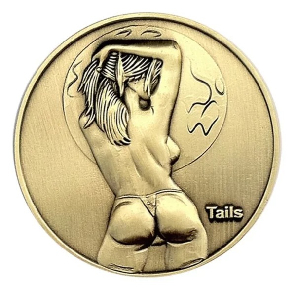 😍Sexy Woman Get Tails Head Collectable Novelty Coin Adult Challenge💋