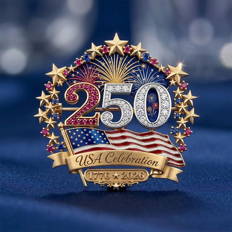 US 250th Anniversary Brooch Pin
