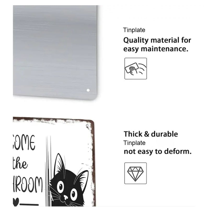 Vintage Black & White Cat Wall Art