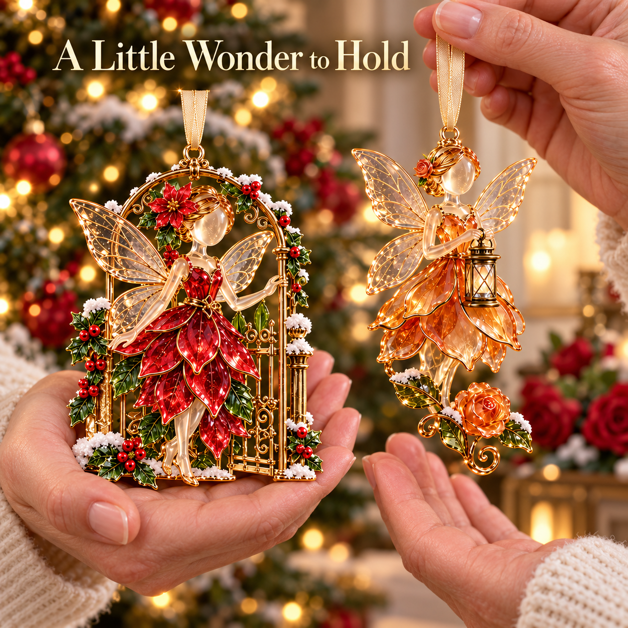 ⏳ Last Day 70% OFF  - Winter Garden Fairies – 6 Enchanting Christmas Ornament Designs