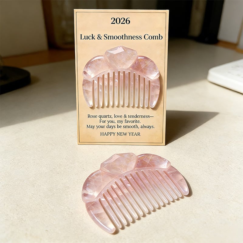💎🩷Rose Quartz Comb for Luck & Smoothness: Your Daily Talisman of Love and Flow(2026)
