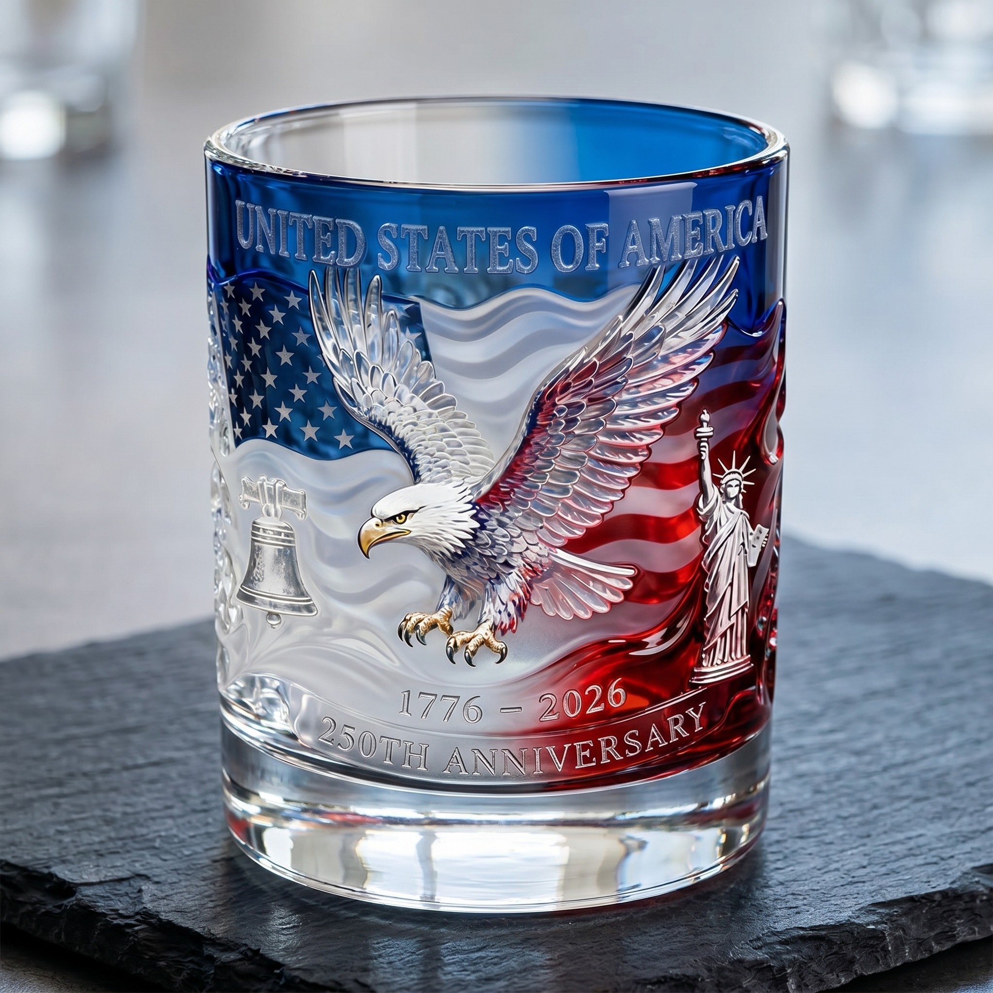Limited Edition 2026 USA 250th Anniversary Commemorative Glass – 1776-2026 Heritage Edition