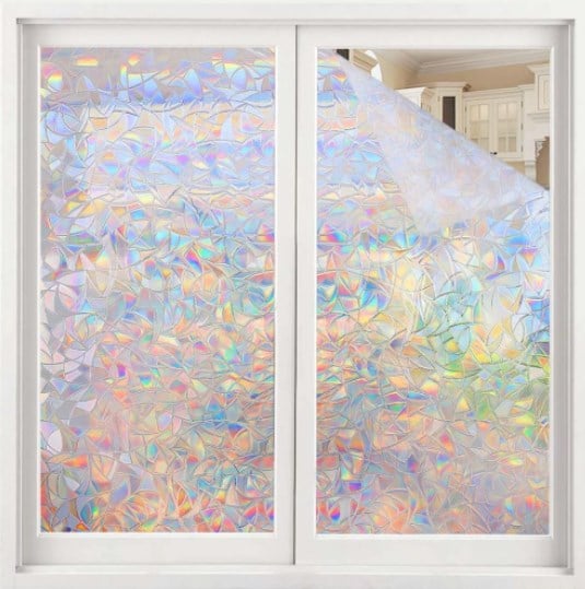 3D seven-color stereoscopic non-adhesive electrostatic ray prism film