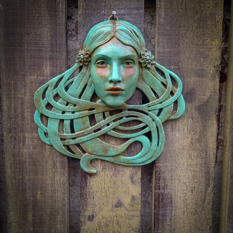 Saoirse (Sersha) Art Nouveau inspired sculpted female face