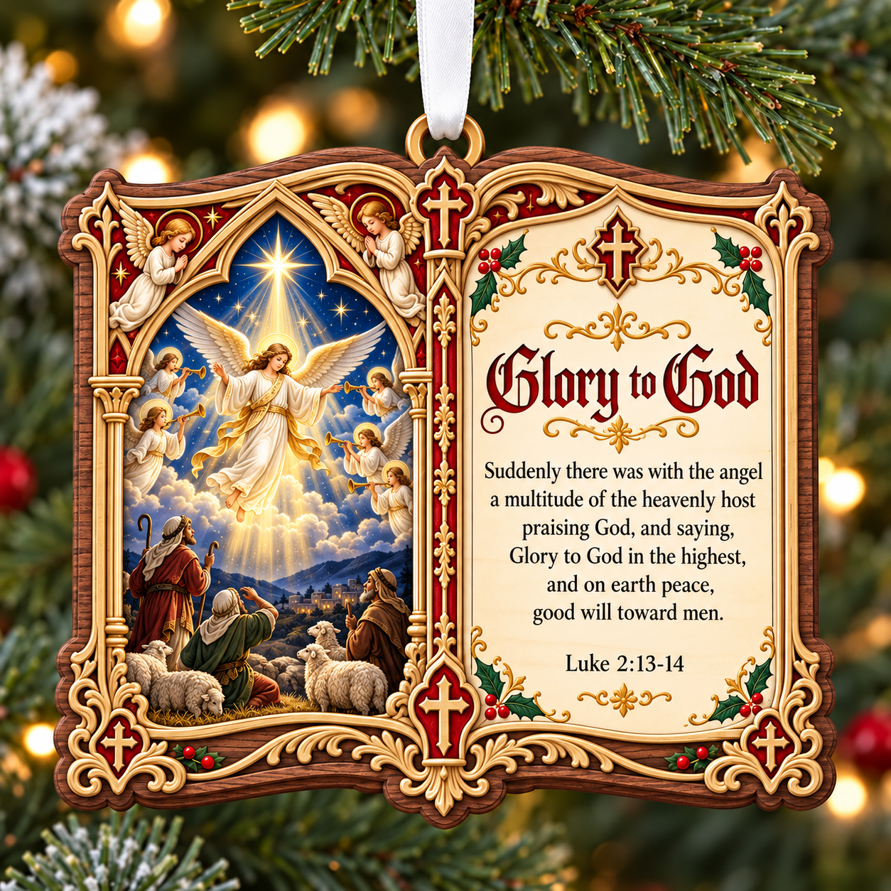 ⏳ Last Day 70% OFF – Christian Christmas Bible Verse Book Ornament – Nativity Scripture Keepsake