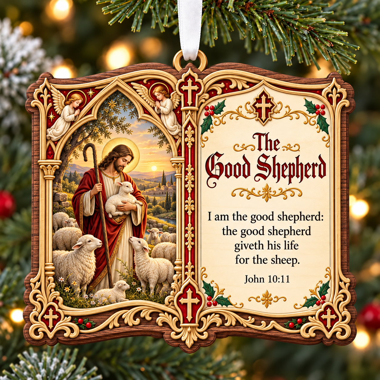 ⏳ Last Day 70% OFF – Christian Christmas Bible Verse Book Ornament – Nativity Scripture Keepsake