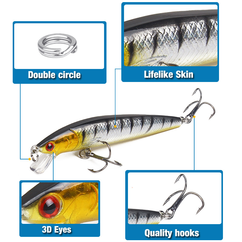 3D Lifelike Minnow Fishing Lures Baits-Newest hard bait innovation to hit the market