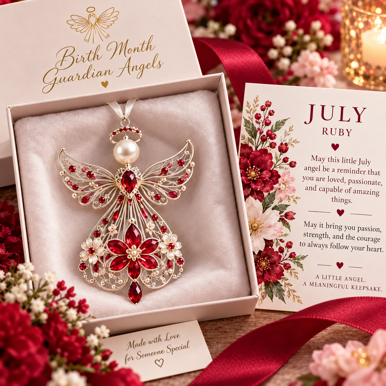 ⏳ Last Day 70% OFF –  Birth Month Guardian Angel Ornament – Not Just an Angel. Their Angel. ✨💎