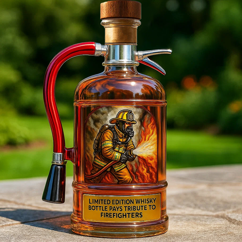 Fire Extinguisher Whisky Bottle Pays Tribute to Firefighters