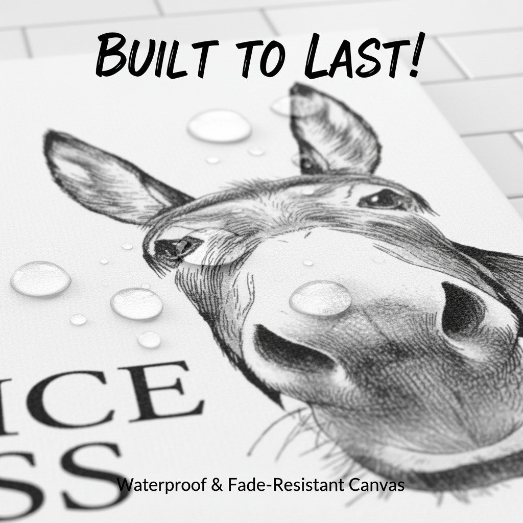 🔥🔥New Year 50% Off-Funny Bathroom Wall Art - "Nice Ass" Donkey Print(No Frame)