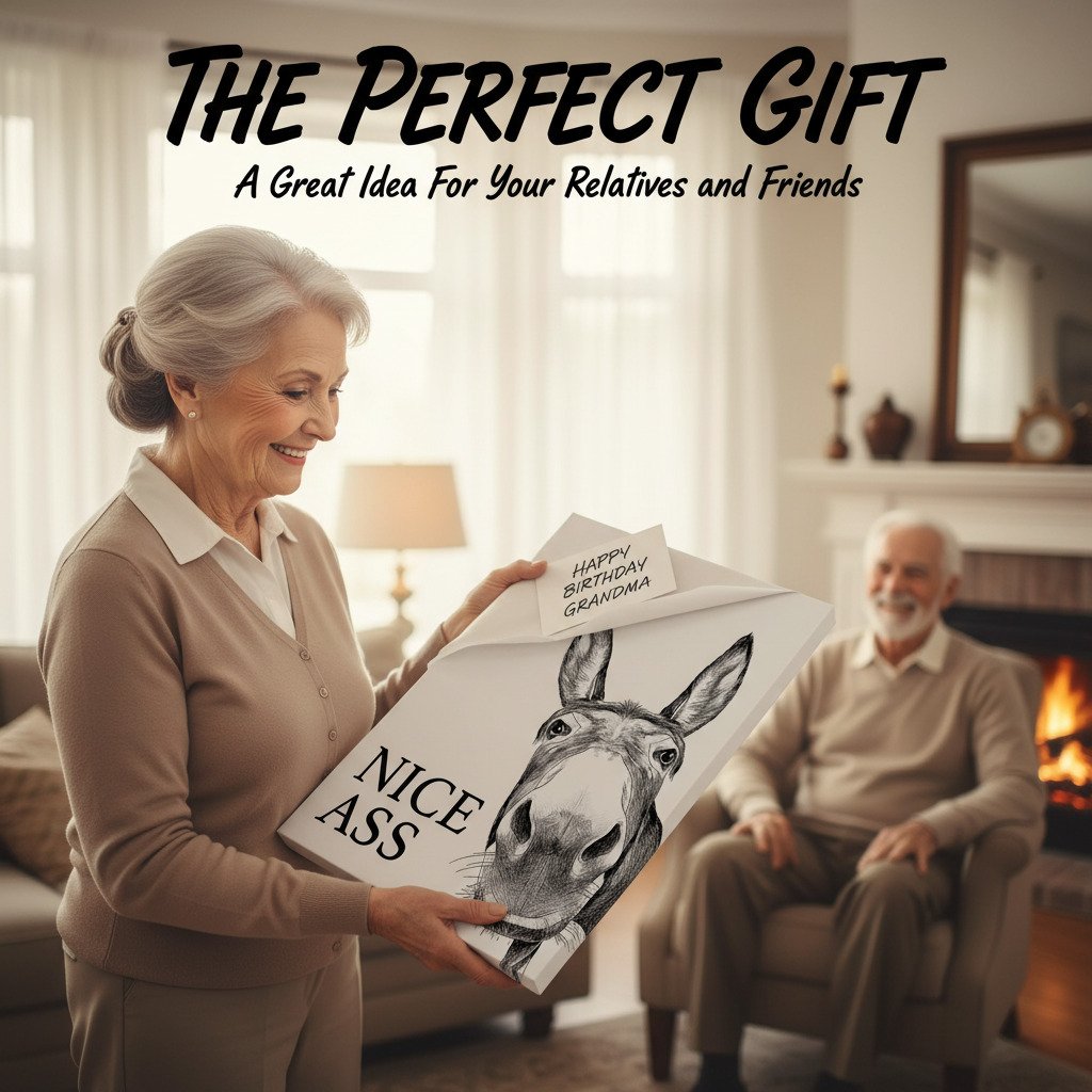 🔥🔥New Year 50% Off-Funny Bathroom Wall Art - "Nice Ass" Donkey Print(No Frame)