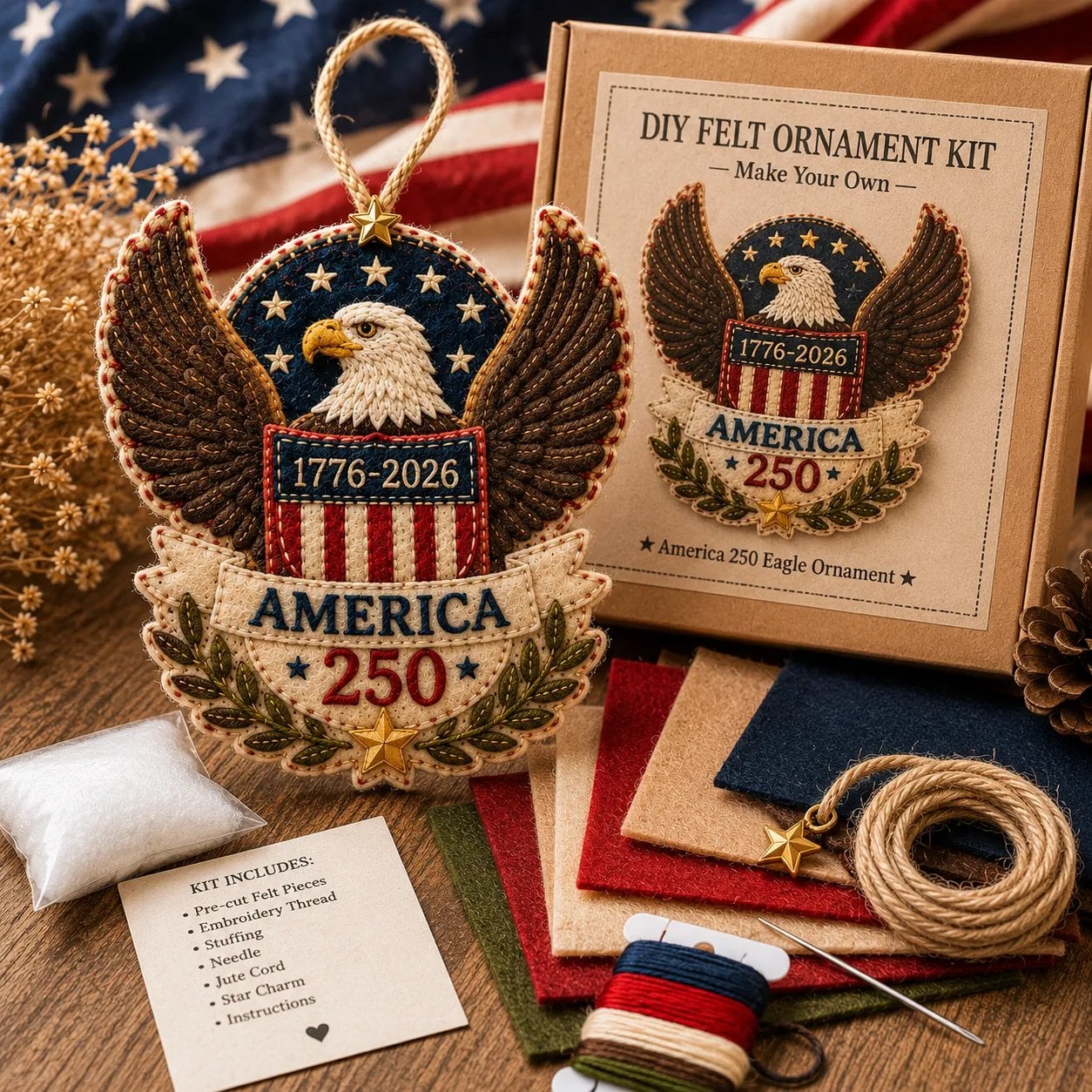 🔥Last Day 49% OFF - 🦅America 250 DIY Felt Ornament Kit