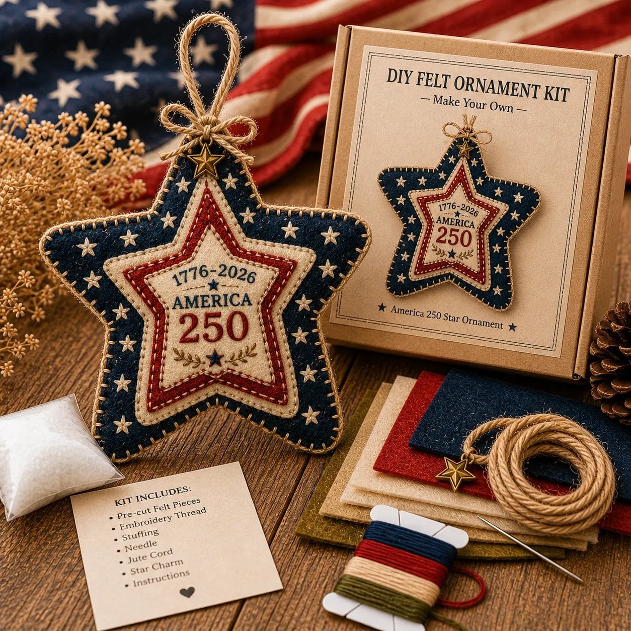 🔥Last Day 49% OFF - 🦅America 250 DIY Felt Ornament Kit