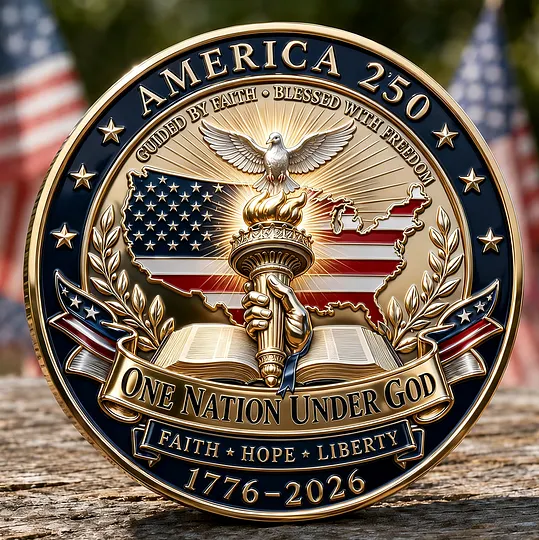 America 250 “Prayers For The Nation” Commemorative Challenge Coin