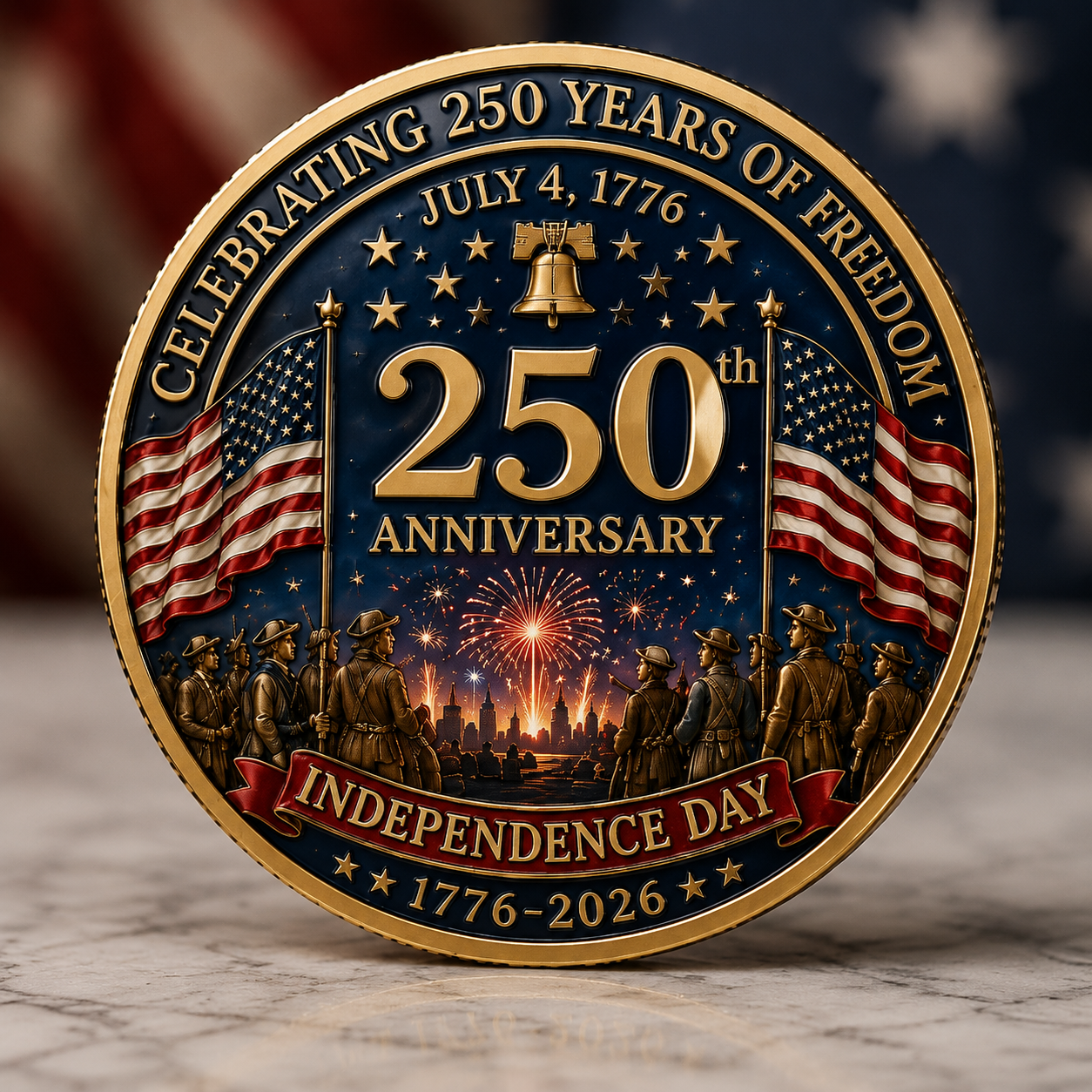 250th Anniversary Independence Day Commemorative Coin – 1776-2026