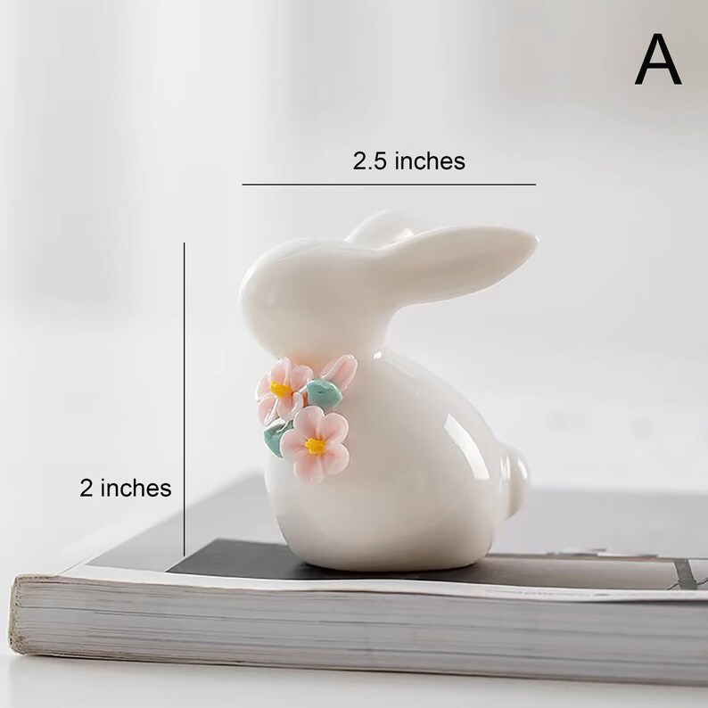 🐇 Charming White Ceramic Rabbit Statue 🌿