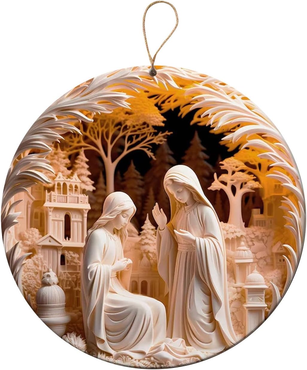 3D Nativity Ornaments - Christ Baby and Mary Design for Christmas Tree