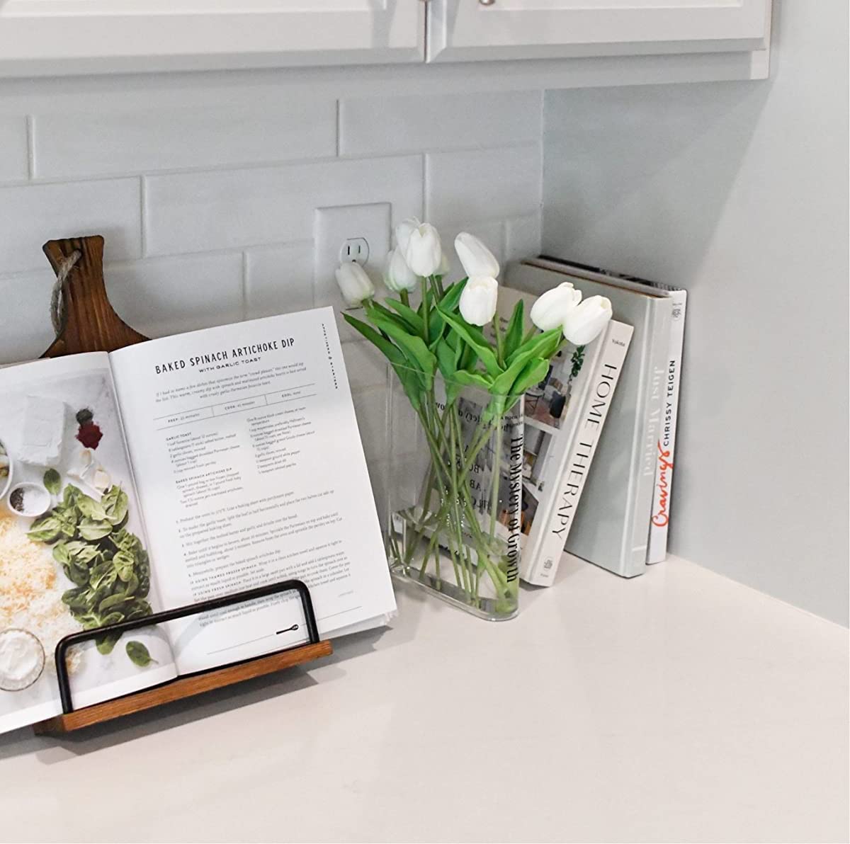 Modern Aesthetic Vase for Bookshelf&Home Decor (Clear)