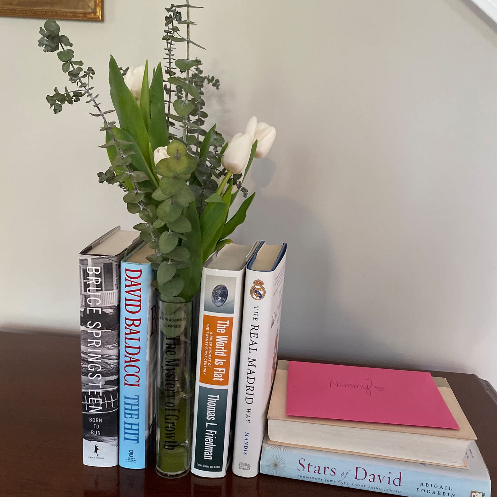Modern Aesthetic Vase for Bookshelf&Home Decor (Clear)