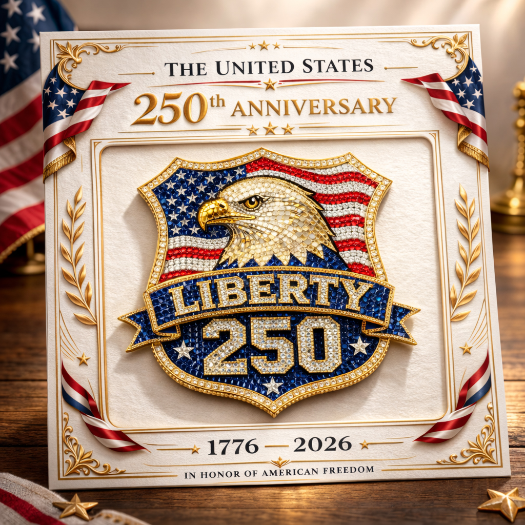 🏆Flash Sale 60% OFF - United States 250th Anniversary 1776–2026 Patriotic Gold Enamel Brooch
