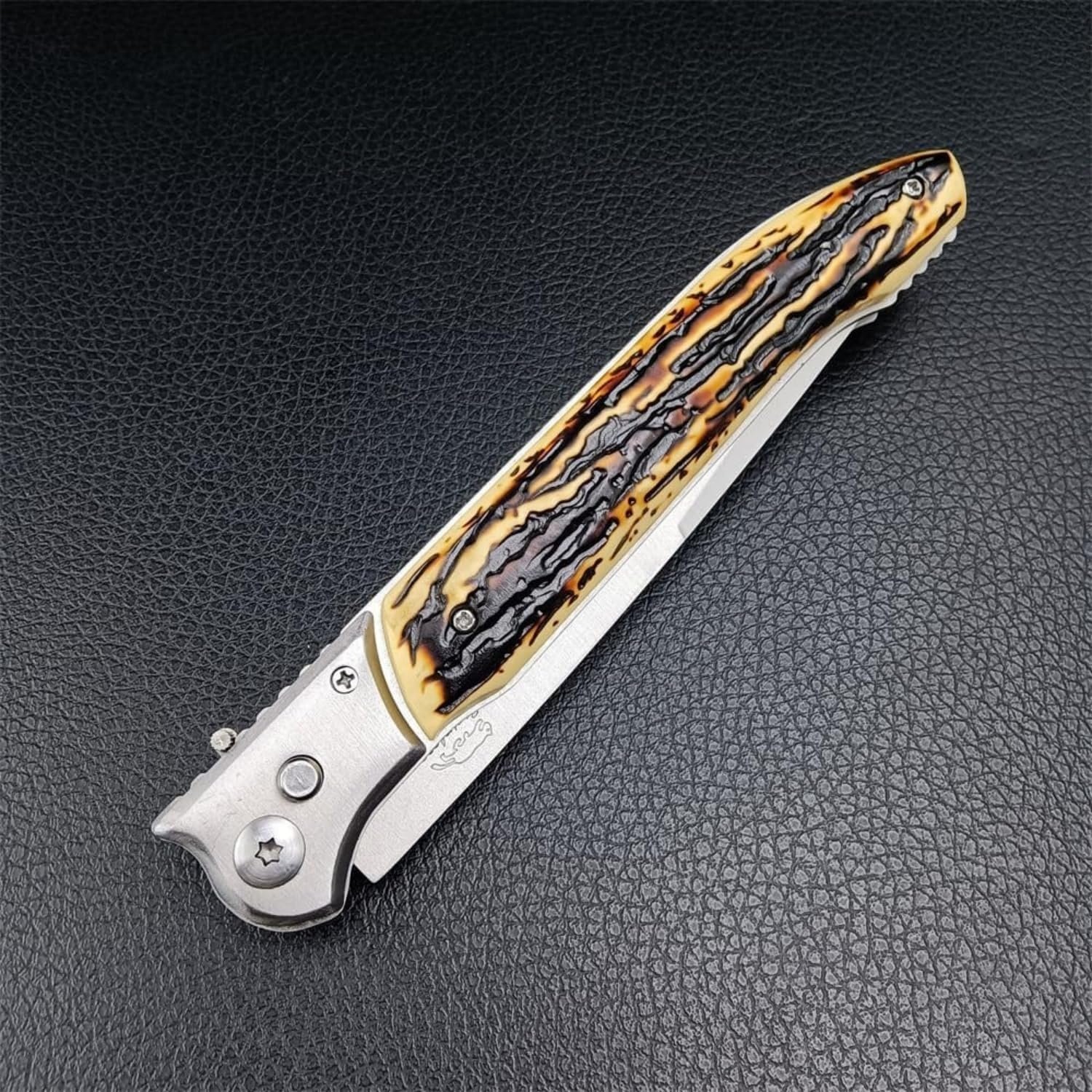 Large Pocket Folding Knife, EDC Knife,Stainless Steel Blade Resin Handle