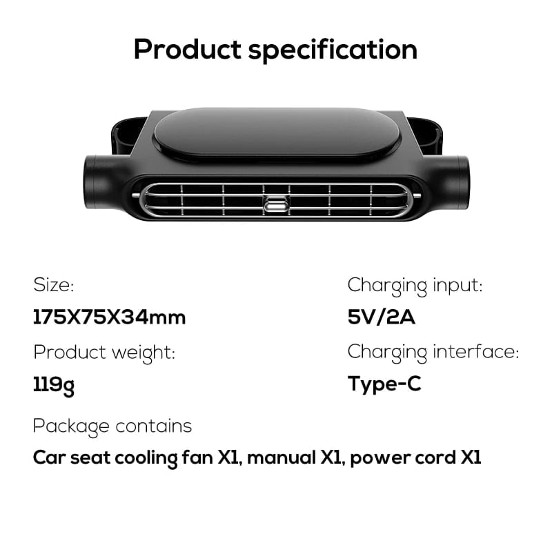 ⏳Last Day 49% OFF🔥🔥 - Car Seat Cooling Fan❄️