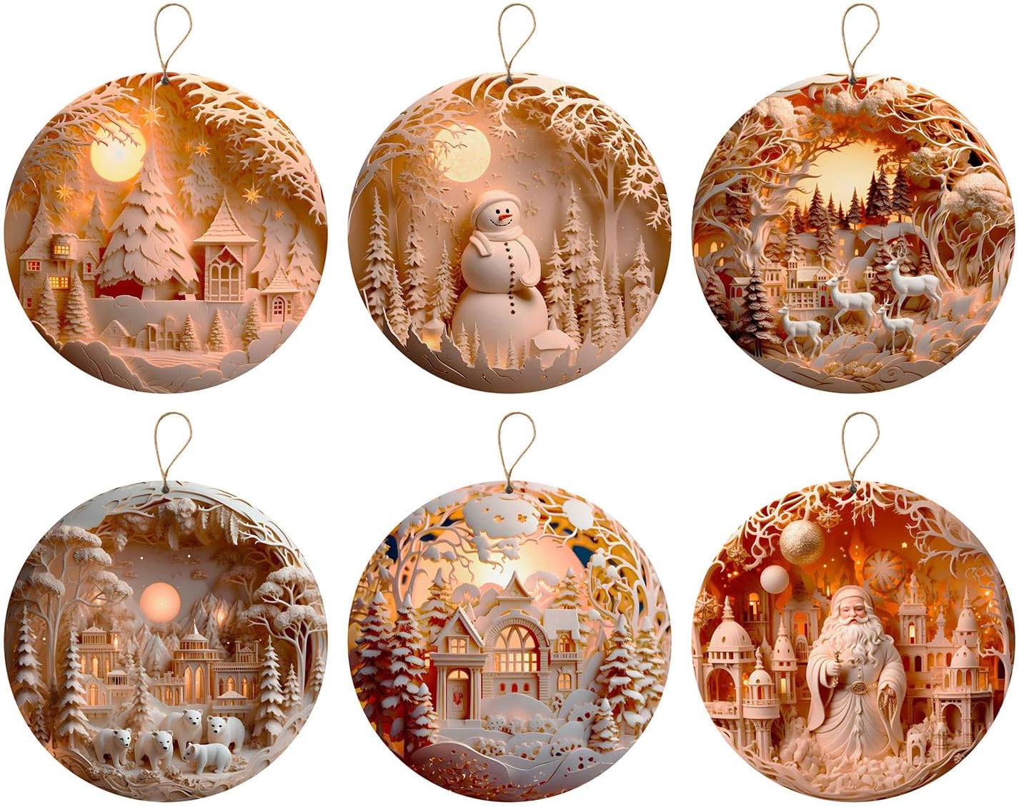 3D Nativity Ornaments - Christ Baby and Mary Design for Christmas Tree