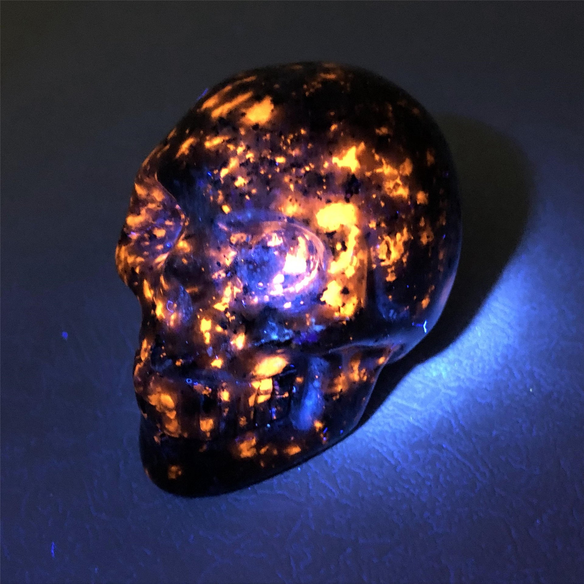 🎁CHRISTMAS GIFT - 💀Natural Hand Carved Yooperlite skull