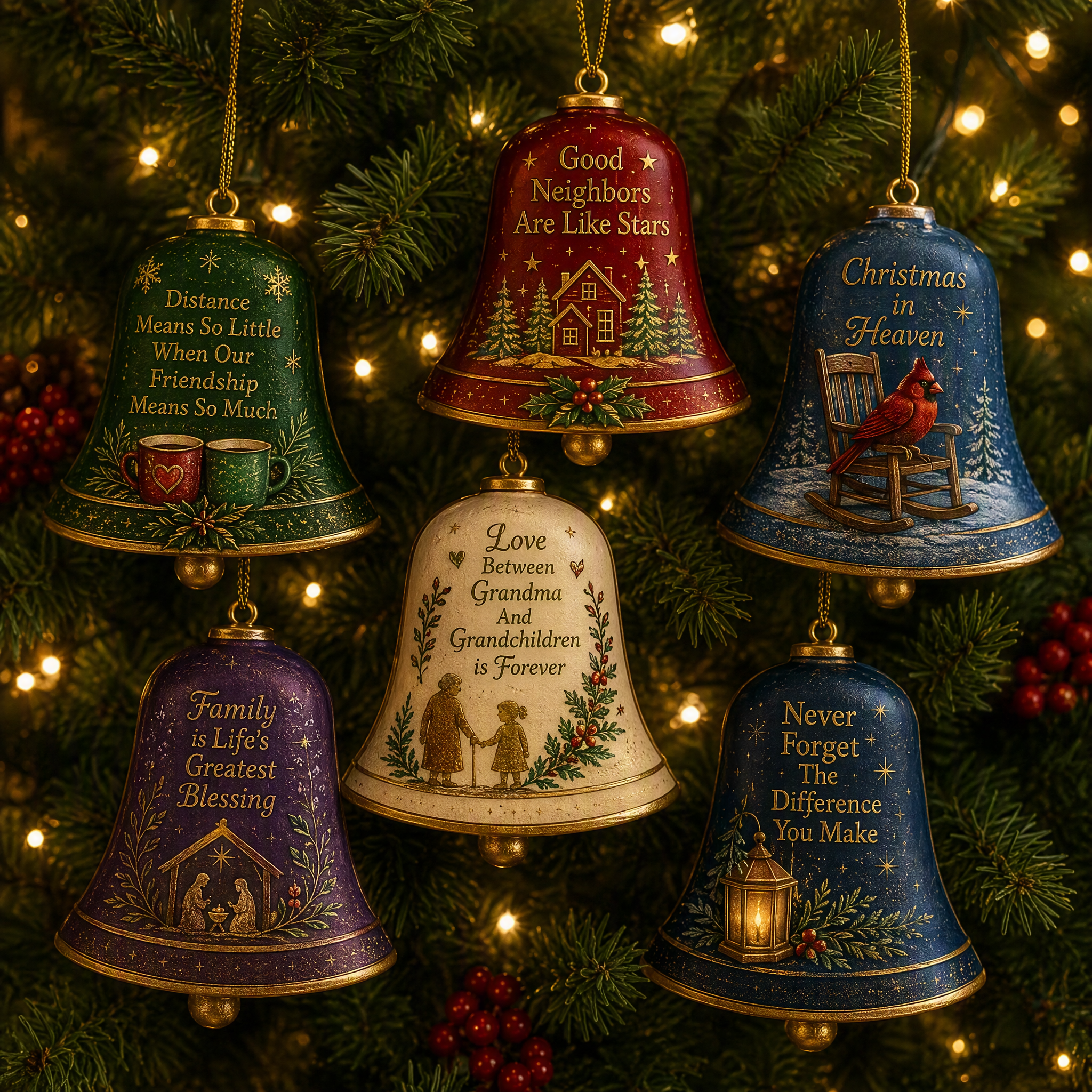 🔔Flash Sale 60% OFF - 🎅Sentimental Christmas BellOrnament - 3D Keepsake withGold Accents & HeartfeltVerse