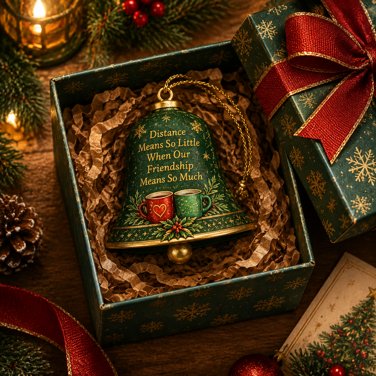 🔔Flash Sale 60% OFF - 🎅Sentimental Christmas BellOrnament - 3D Keepsake withGold Accents & HeartfeltVerse