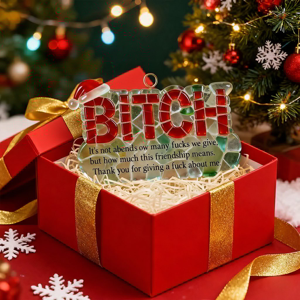 🌊🎄Sea Glass Funny Friendship Christmas Ornaments✨Shaped by Nature & Crafted by Hand💝